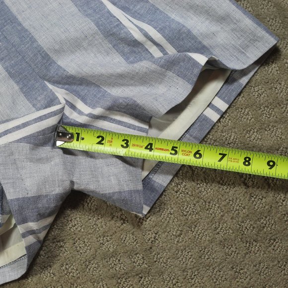 NWOT Express Size 00 Super Shortie High Rise Striped Linen-Blend Sash Tie Shorts - Picture 4 of 5